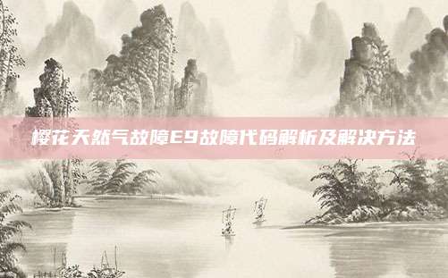 樱花天然气故障E9故障代码解析及解决方法