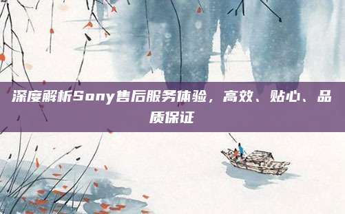 深度解析Sony售后服务体验,高效、贴心、品质保证