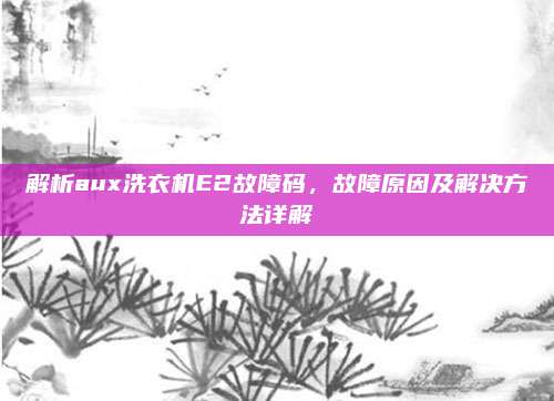 解析aux洗衣机E2故障码,故障原因及解决方法详解