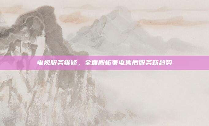 电视服务维修,全面解析家电售后服务新趋势