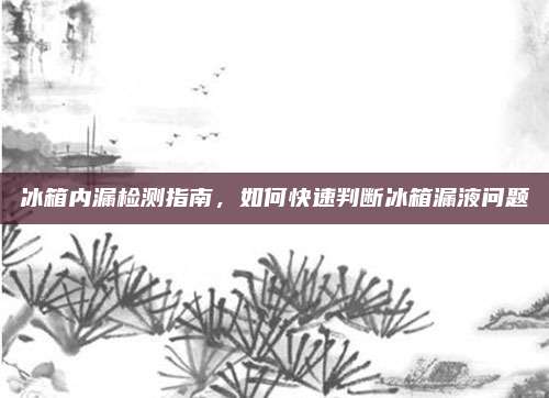 冰箱内漏检测指南,如何快速判断冰箱漏液问题