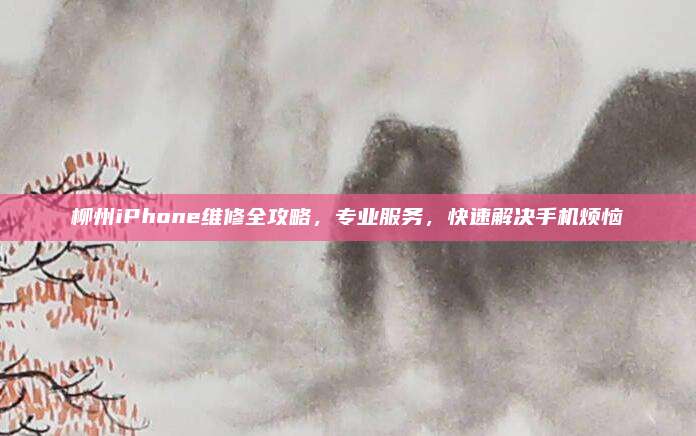 柳州iPhone维修全攻略,专业服务,快速解决手机烦恼