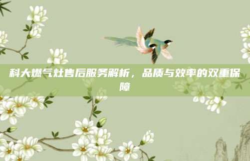 科大燃气灶售后服务解析,品质与效率的双重保障