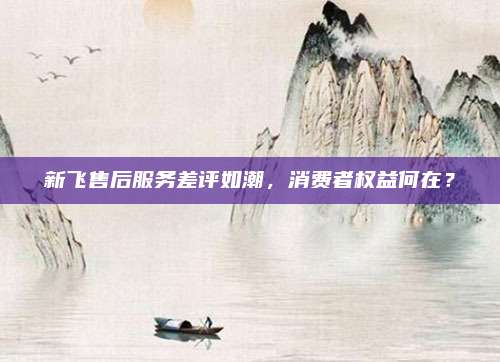 新飞售后服务差评如潮,消费者权益何在?