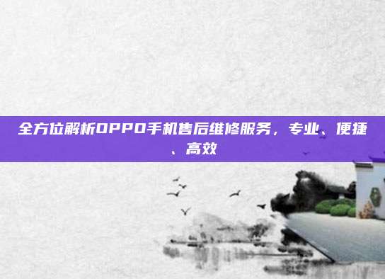 全方位解析OPPO手机售后维修服务,专业、便捷、高效