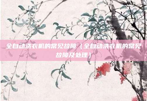 全自动洗衣机的常见故障(全自动洗衣机的常见故障及处理)