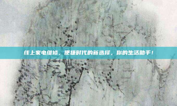 线上家电维修,便捷时代的新选择,你的生活助手!