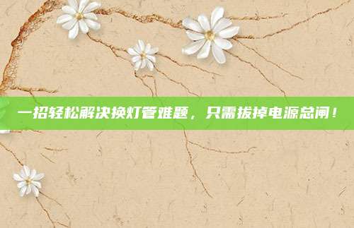 一招轻松解决换灯管难题,只需拔掉电源总闸!