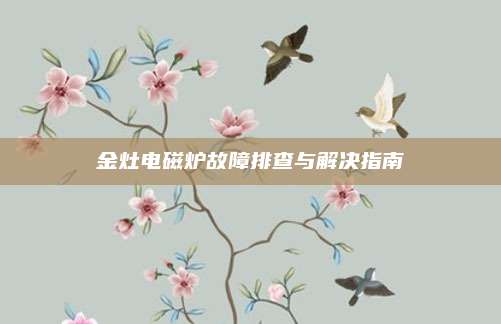 金灶电磁炉故障排查与解决指南