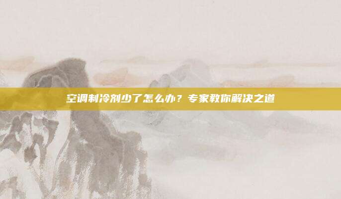 空调制冷剂少了怎么办?专家教你解决之道