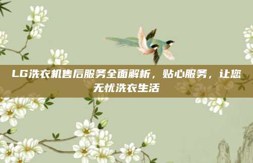 LG洗衣机售后服务全面解析,贴心服务,让您无忧洗衣生活