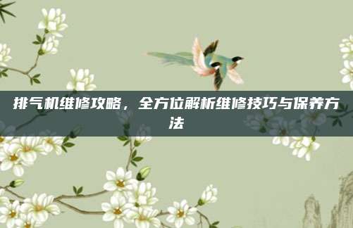 排气机维修攻略,全方位解析维修技巧与保养方法