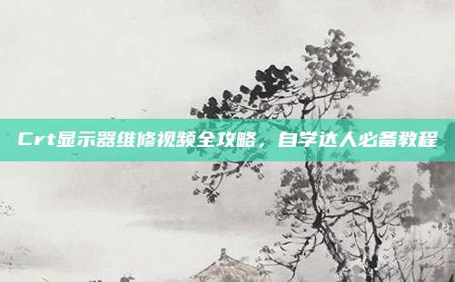 Crt显示器维修视频全攻略,自学达人必备教程