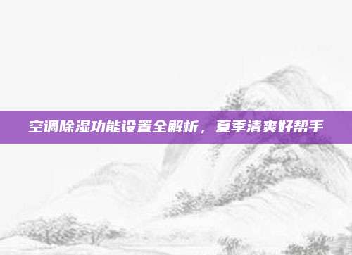 空调除湿功能设置全解析,夏季清爽好帮手