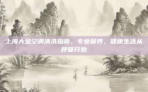 上海大金空调清洗指南,专业保养,健康生活从呼吸开始