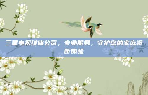 三星电视维修公司,专业服务,守护您的家庭视听体验