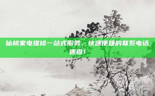仙桃家电维修一站式服务,快速便捷的联系电话速查!