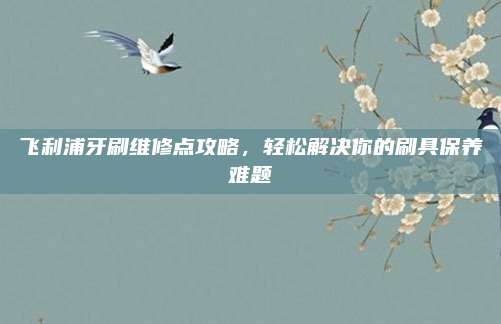 飞利浦牙刷维修点攻略,轻松解决你的刷具保养难题