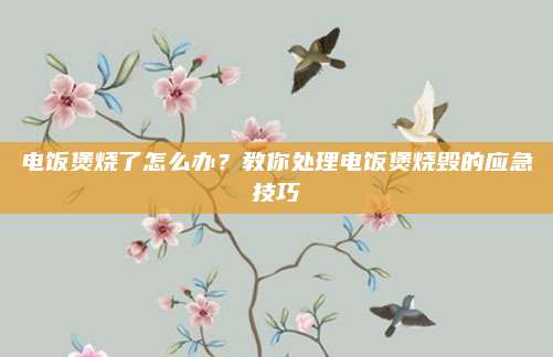 电饭煲烧了怎么办?教你处理电饭煲烧毁的应急技巧