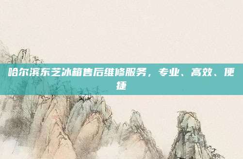 哈尔滨东芝冰箱售后维修服务,专业、高效、便捷