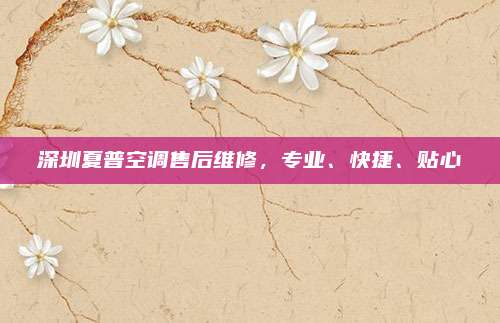 深圳夏普空调售后维修,专业、快捷、贴心