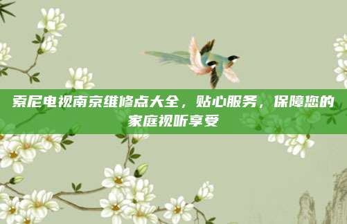索尼电视南京维修点大全,贴心服务,保障您的家庭视听享受