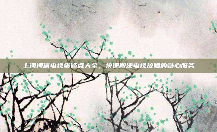 上海海信电视维修点大全,快速解决电视故障的贴心服务