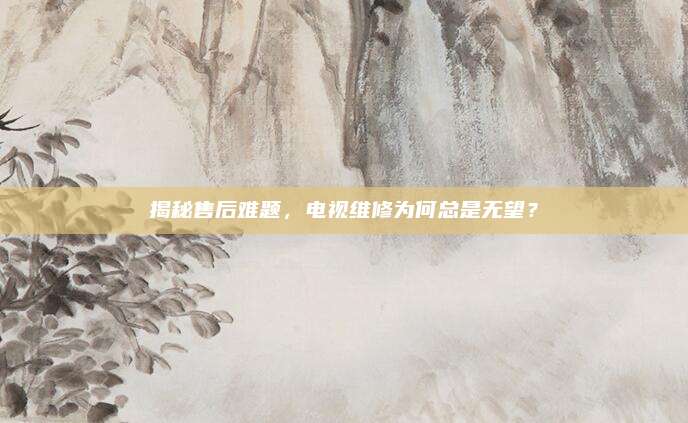 揭秘售后难题,电视维修为何总是无望?