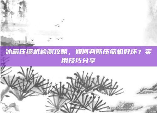 冰箱压缩机检测攻略,如何判断压缩机好坏?实用技巧分享