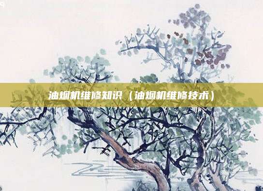 油烟机维修知识（油烟机维修技术）