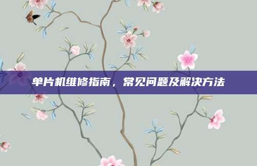 单片机维修指南,常见问题及解决方法