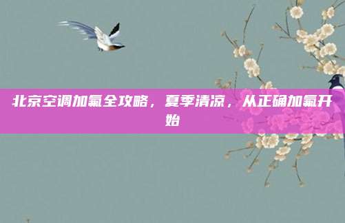 北京空调加氟全攻略,夏季清凉,从正确加氟开始