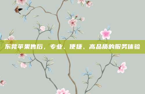 东莞苹果售后,专业、便捷、高品质的服务体验