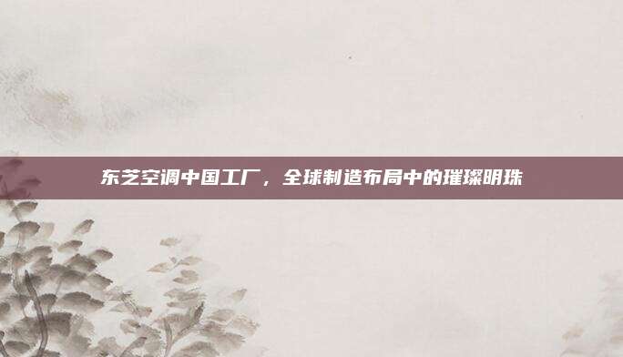 东芝空调中国工厂,全球制造布局中的璀璨明珠