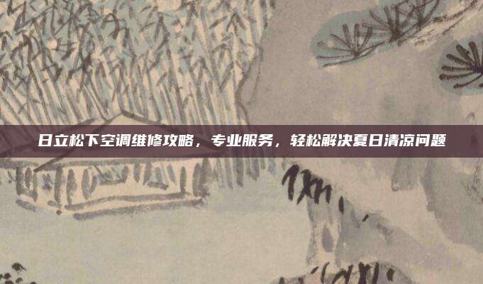 日立松下空调维修攻略,专业服务,轻松解决夏日清凉问题