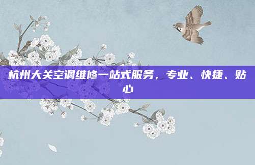 杭州大关空调维修一站式服务,专业、快捷、贴心