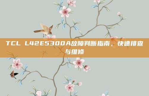 TCL L42E5300A故障判断指南,快速排查与维修