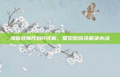 海信故障代码11详解,常见原因及解决办法