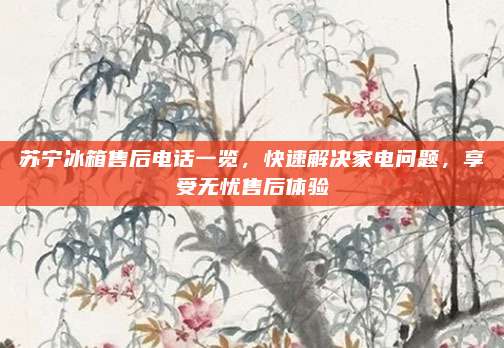 苏宁冰箱售后电话一览,快速解决家电问题,享受无忧售后体验
