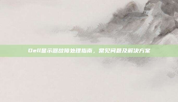 Dell显示器故障处理指南,常见问题及解决方案