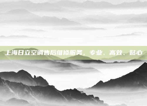 上海日立空调售后维修服务,专业、高效、贴心