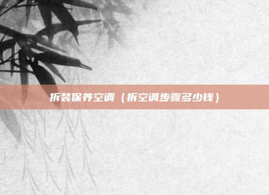 拆装保养空调(拆空调步骤多少钱)