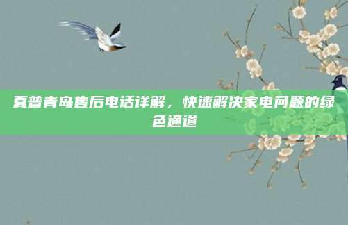 夏普青岛售后电话详解,快速解决家电问题的绿色通道