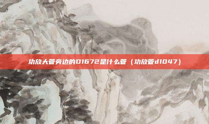 功放大管旁边的D1672是什么管（功放管d1047）