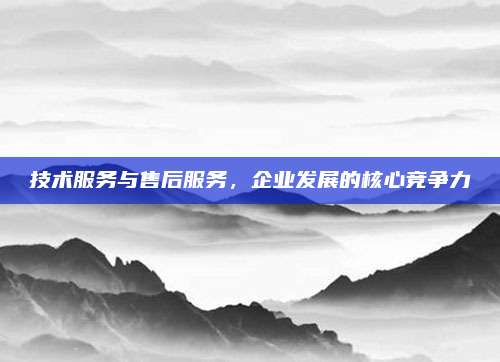 技术服务与售后服务,企业发展的核心竞争力