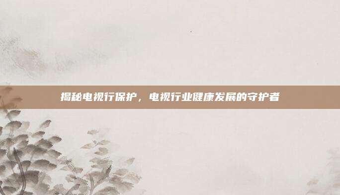 揭秘电视行保护,电视行业健康发展的守护者