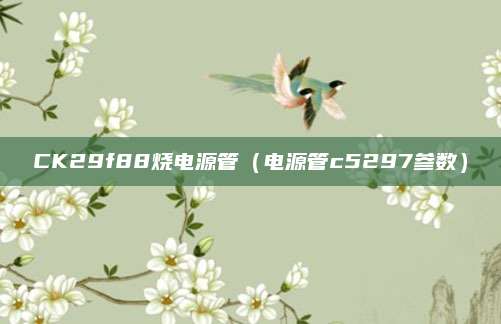 CK29f88烧电源管（电源管c5297参数）