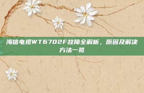 海信电视WT6702F故障全解析,原因及解决方法一览
