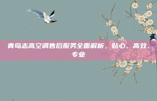 青岛志高空调售后服务全面解析,贴心、高效、专业