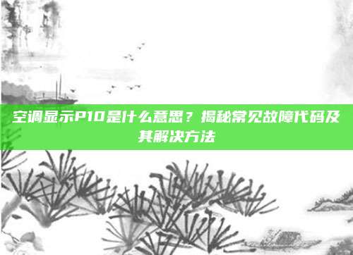 空调显示P10是什么意思?揭秘常见故障代码及其解决方法
